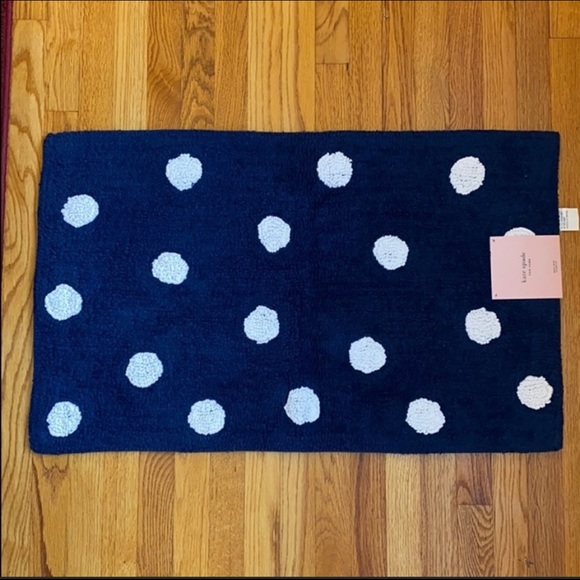 kate spade Bath Kate Spade Bathroom Rug Navy Blue And White Dots
